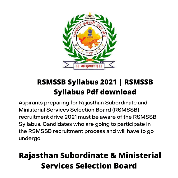 Rajasthan Subordinate & Ministerial Services Selection Board