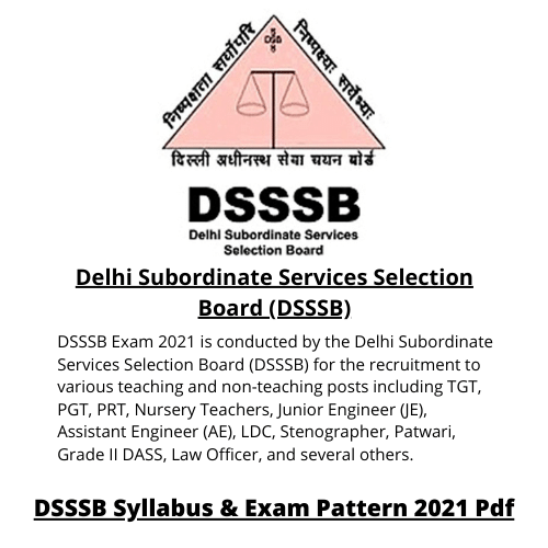 DSSSB Syllabus & Exam Pattern 2021 Pdf