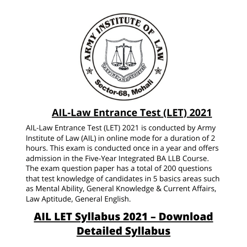 AIL-Law Entrance Test (LET) 2021