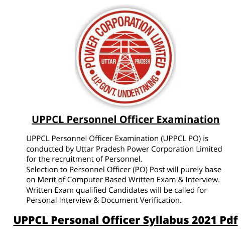 UPPCL Personnel Officer Examination