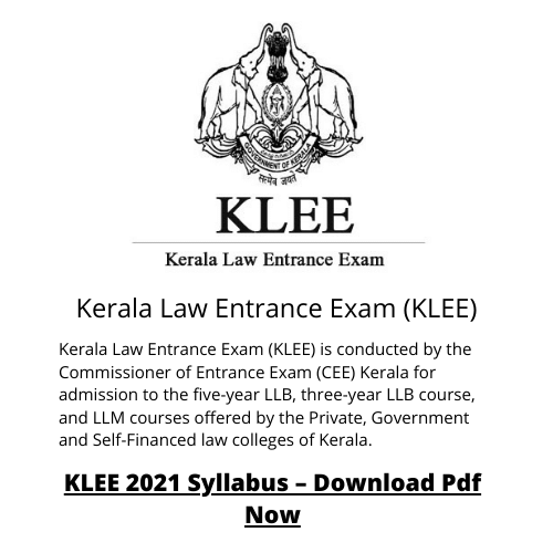 Kerala Law Entrance Exam (KLEE)