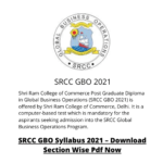 SRCC GBO Syllabus 2021 - Download Section Wise Pdf Now - SYLLABUS DEKHO