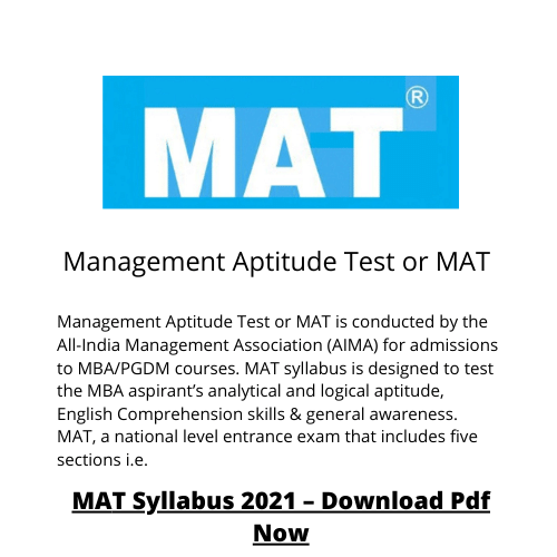 Management Aptitude Test or MAT