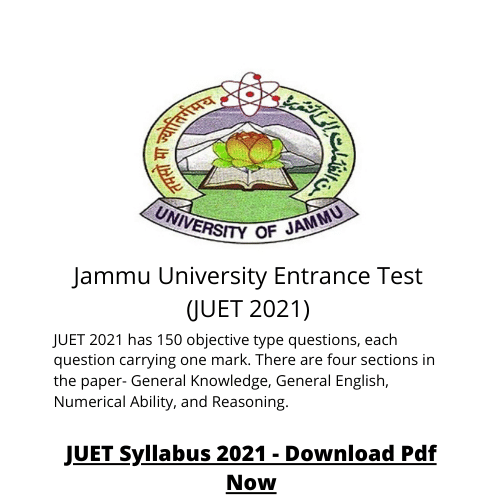 Jammu University Entrance Test (JUET 2021)