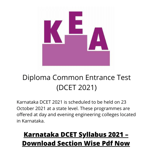 Diploma Common Entrance Test (DCET 2021)