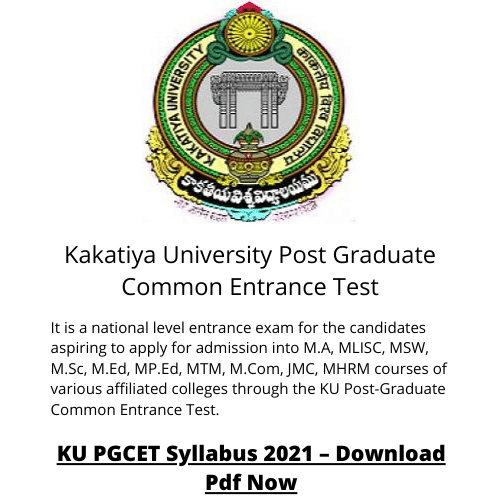 Kakatiya University Post Graduate Common Entrance Test