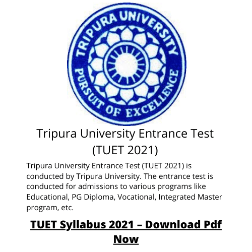 Tripura University Entrance Test (TUET 2021)